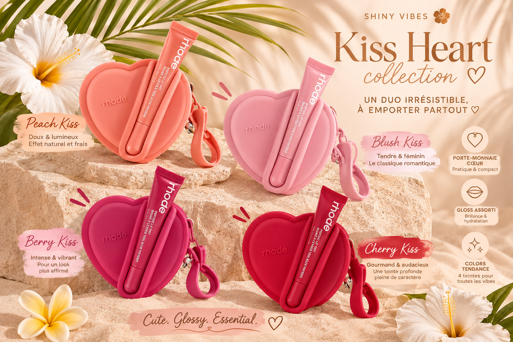 Kiss Heart – Porte-monnaie cœur & gloss assorti