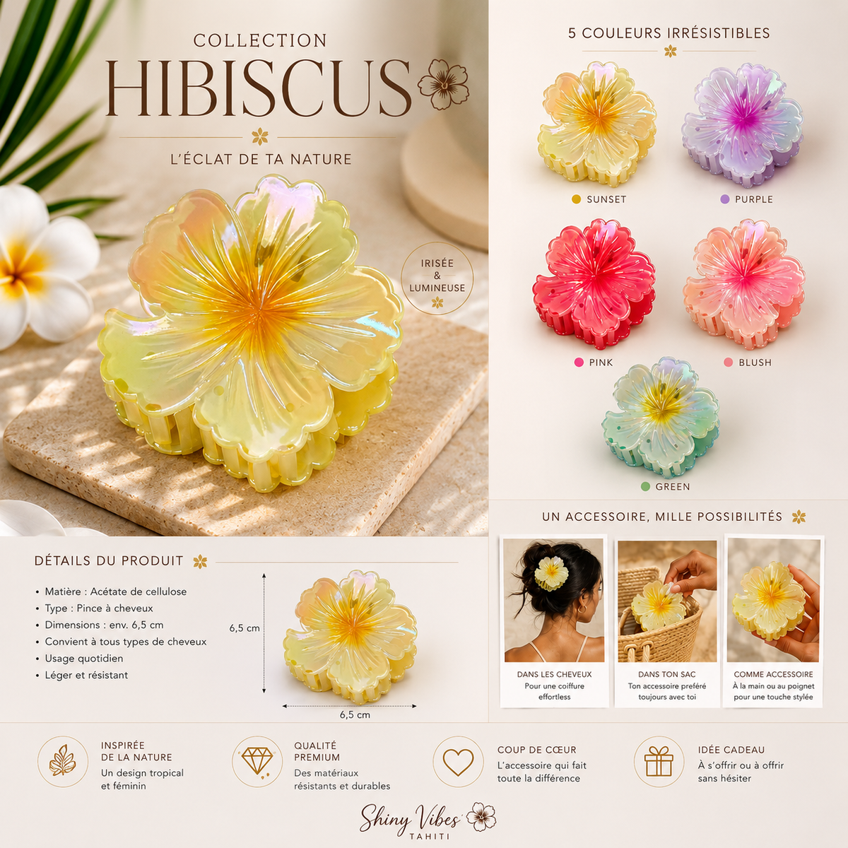 🌺PINCE HIBISCUS – Tropical touch