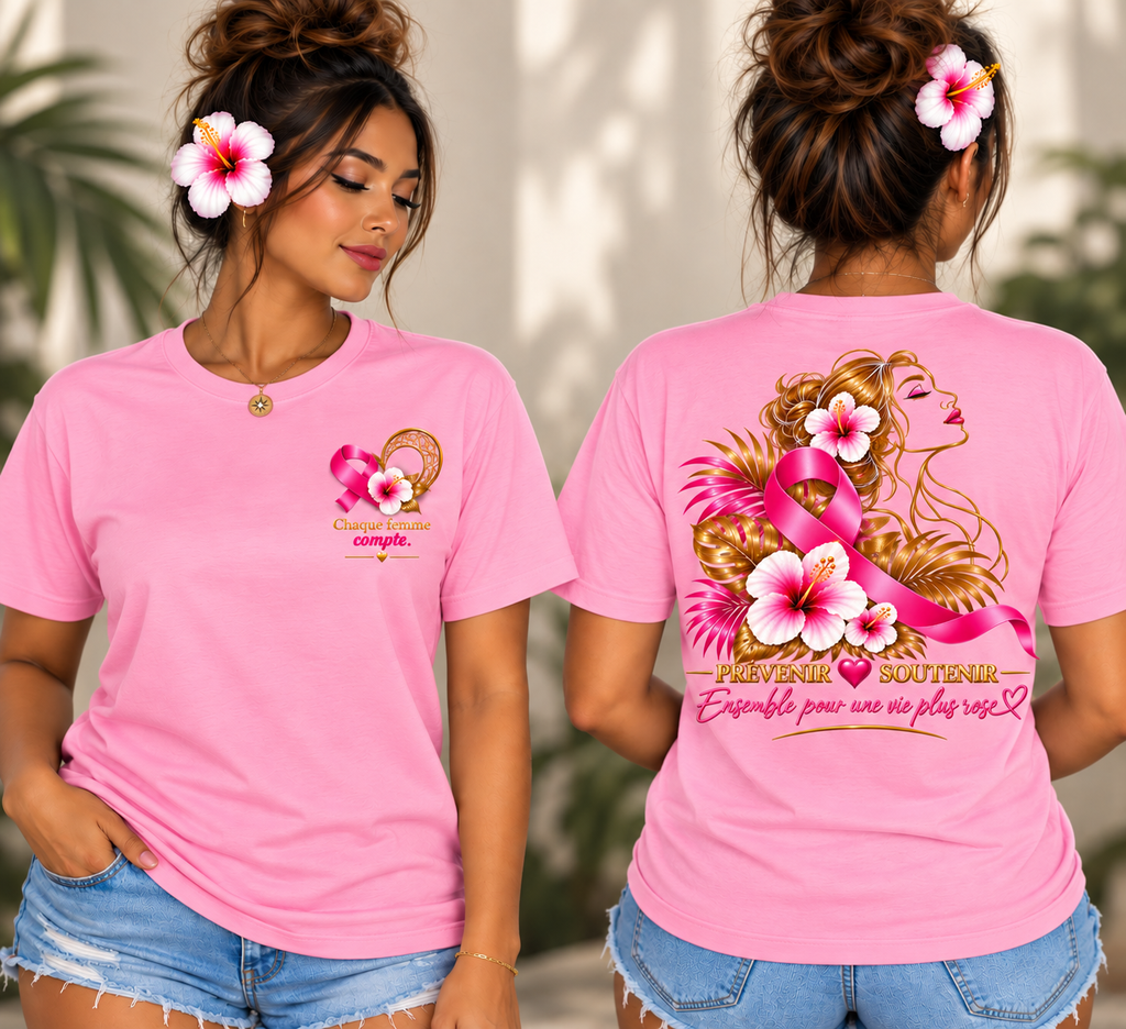 TEE-SHIRT CAPSULE OCTOBRE ROSE — Ensemble pour une vie plus rose