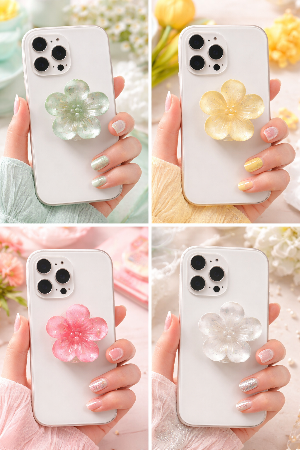 🌸FLOWER POP – Support téléphone fleuri