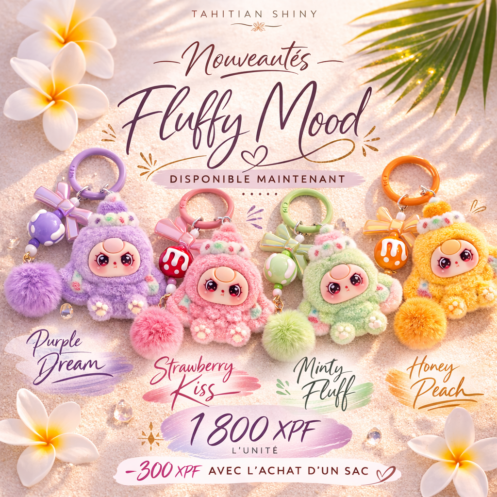 ☁️✨PORTE CLE FLUFFY MOOD – Cute & cosy