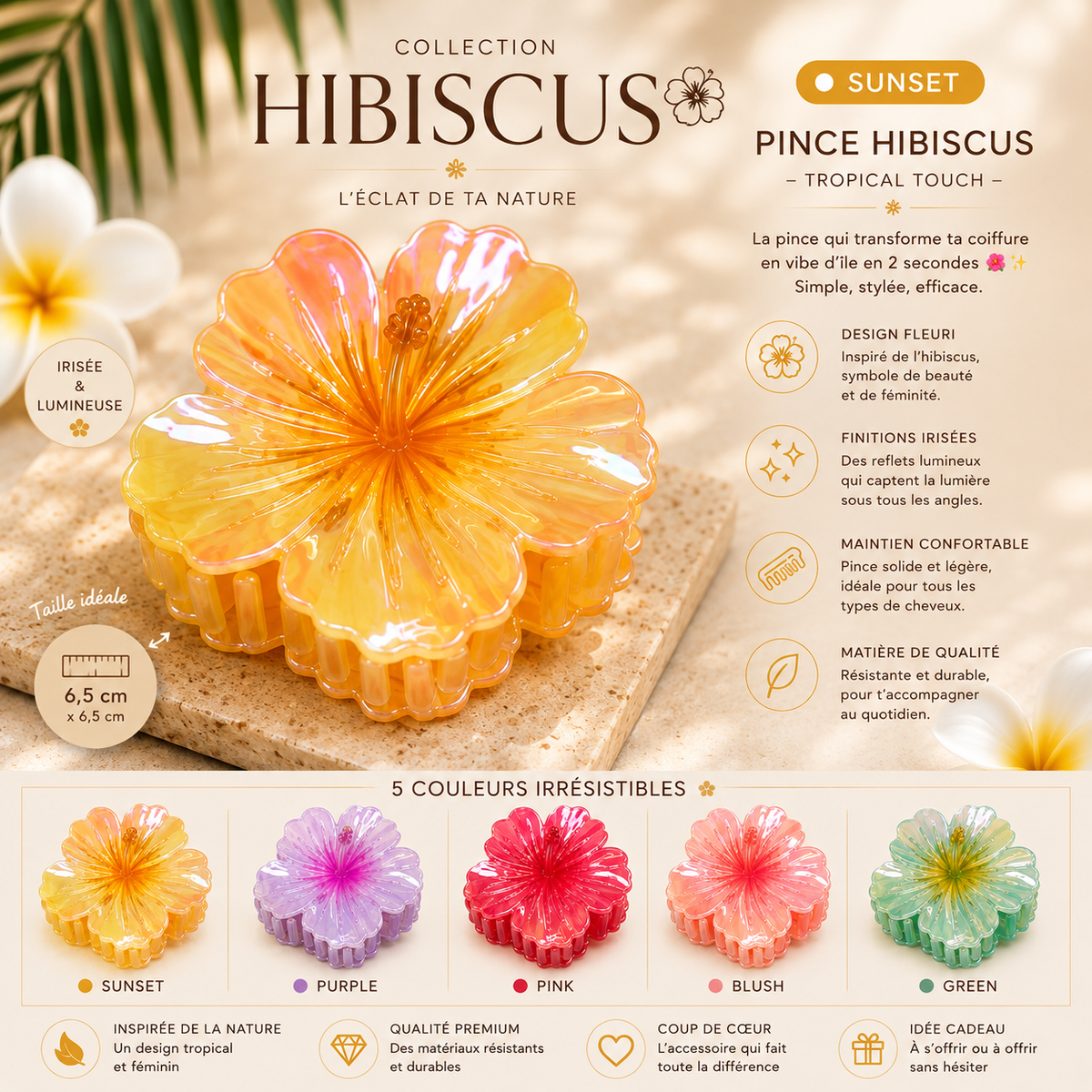 🌺PINCE HIBISCUS – Tropical touch