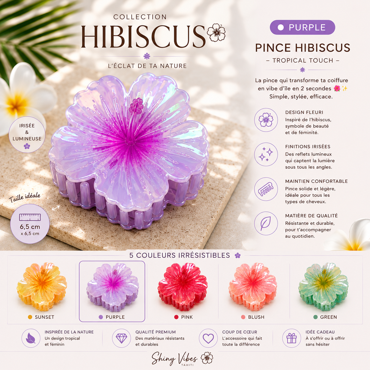 🌺PINCE HIBISCUS – Tropical touch