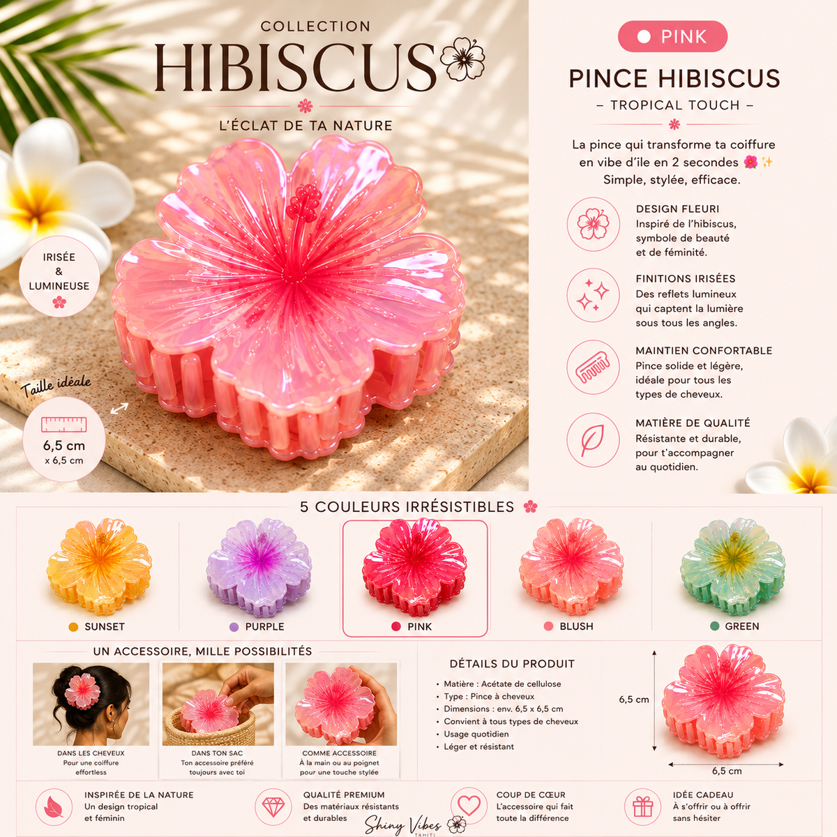 🌺PINCE HIBISCUS – Tropical touch