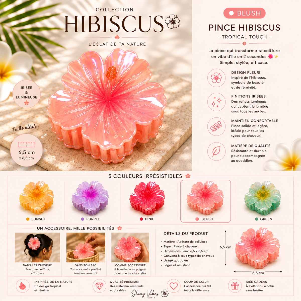 🌺PINCE HIBISCUS – Tropical touch