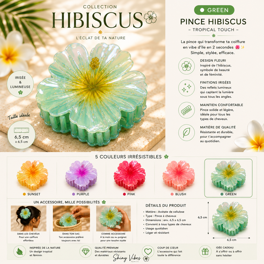 🌺PINCE HIBISCUS – Tropical touch