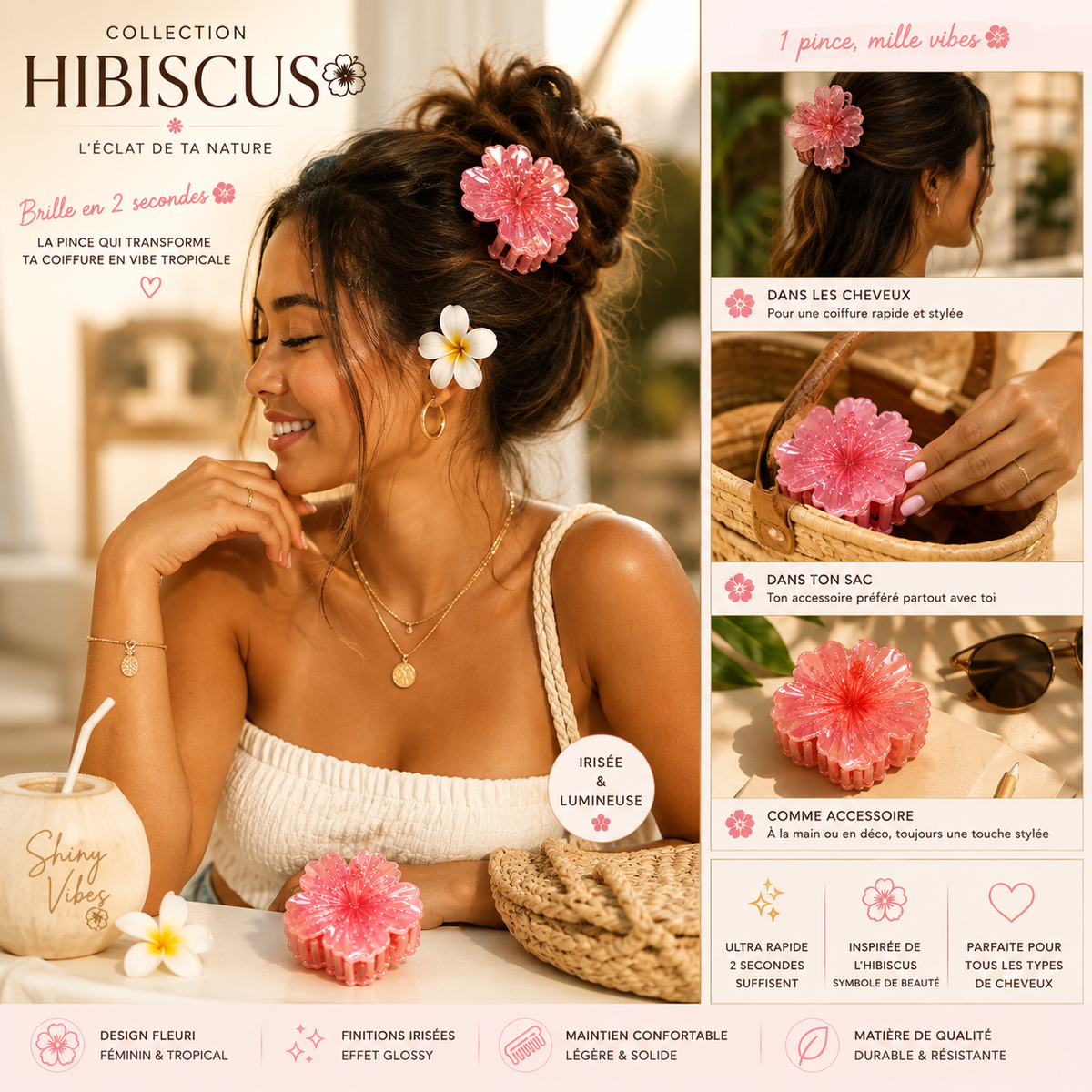 🌺PINCE HIBISCUS – Tropical touch